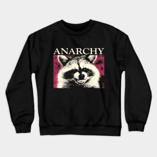 Anarchy Raccoon Pink Crewneck Sweatshirt